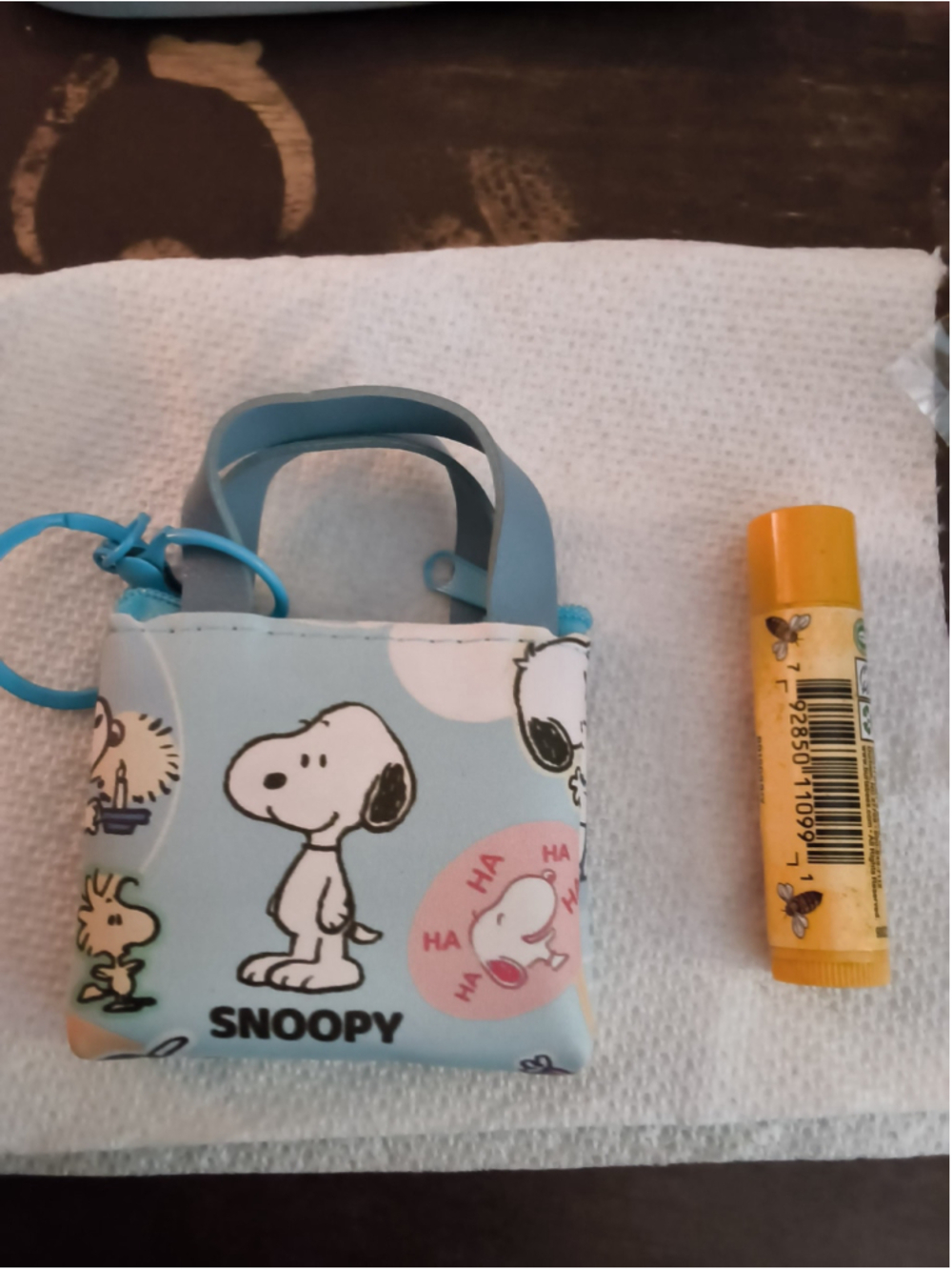 Peanuts Snoopy "Mini Tote Bag" Keychain Pouch